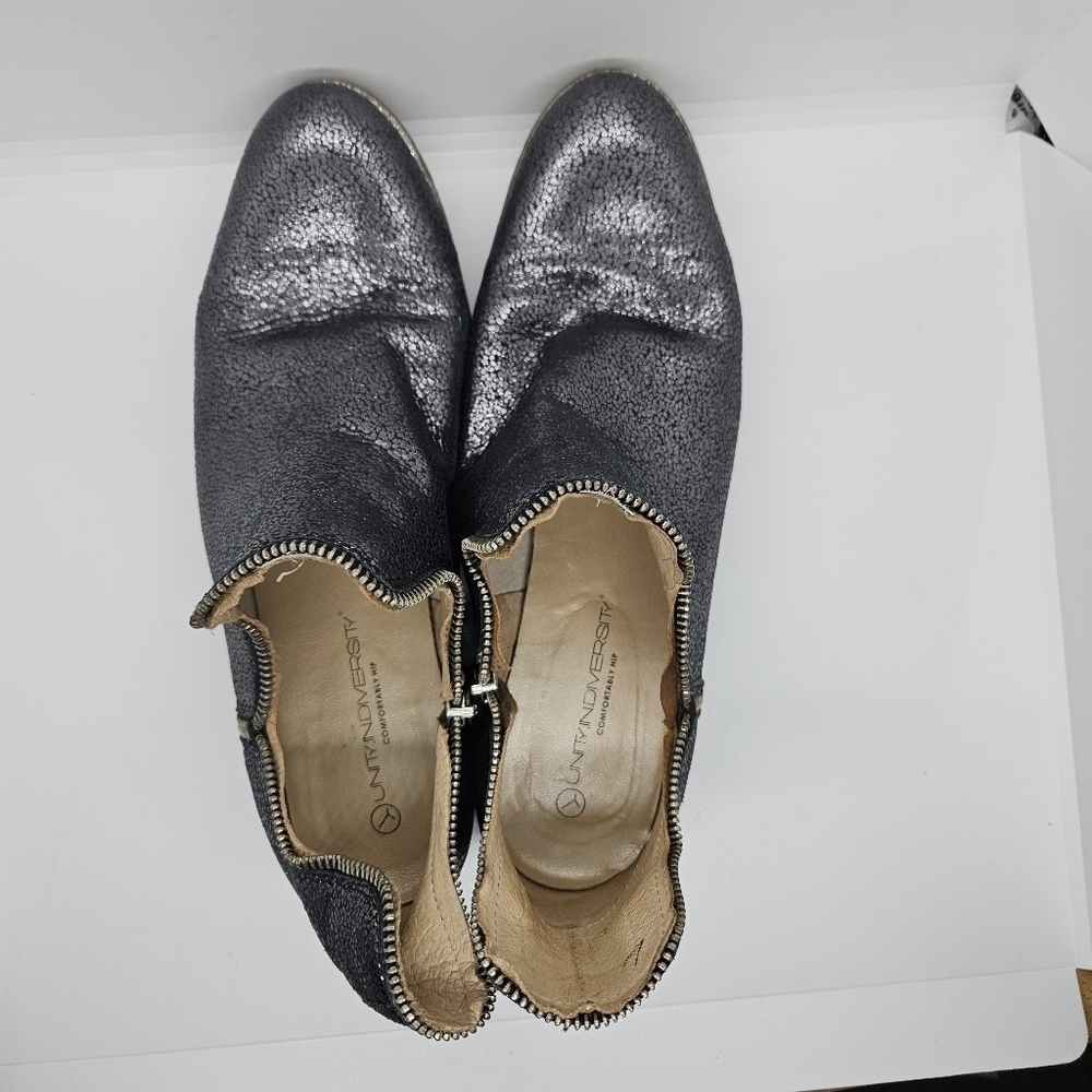 Unity in Diversity Panache gunmetal metallic glitter ankle boots EU 40 US 9 - Picture 5 of 12